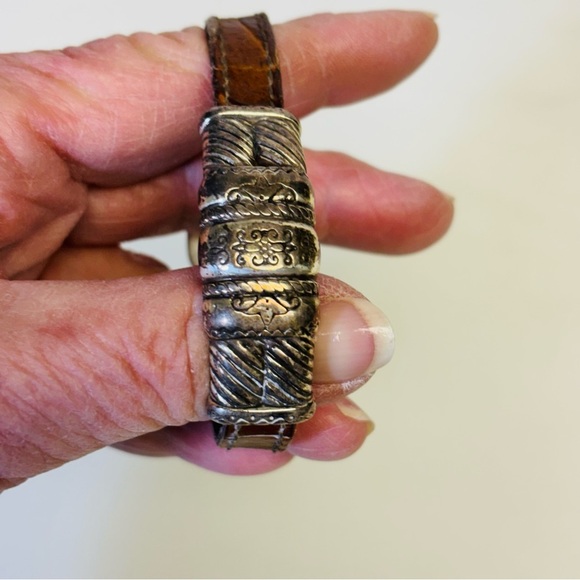 Brighton Women’s Sliver Leather Bracelet adjustable wrist - Picture 7 of 10